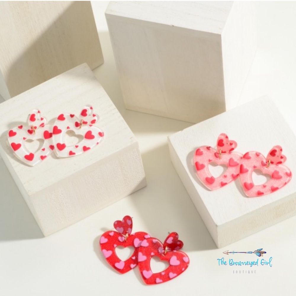 Heart On Heart Drop Earrings